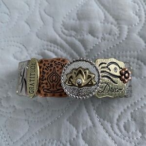 Mixed Metal Inspirational Stretch Bracelet